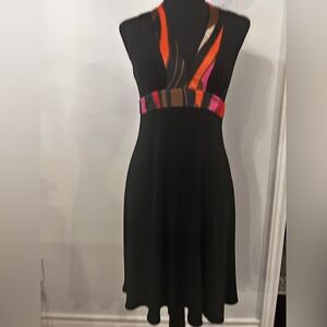 Women's MUSE Black Sleeveless V-neck Dress, Size‎ 4